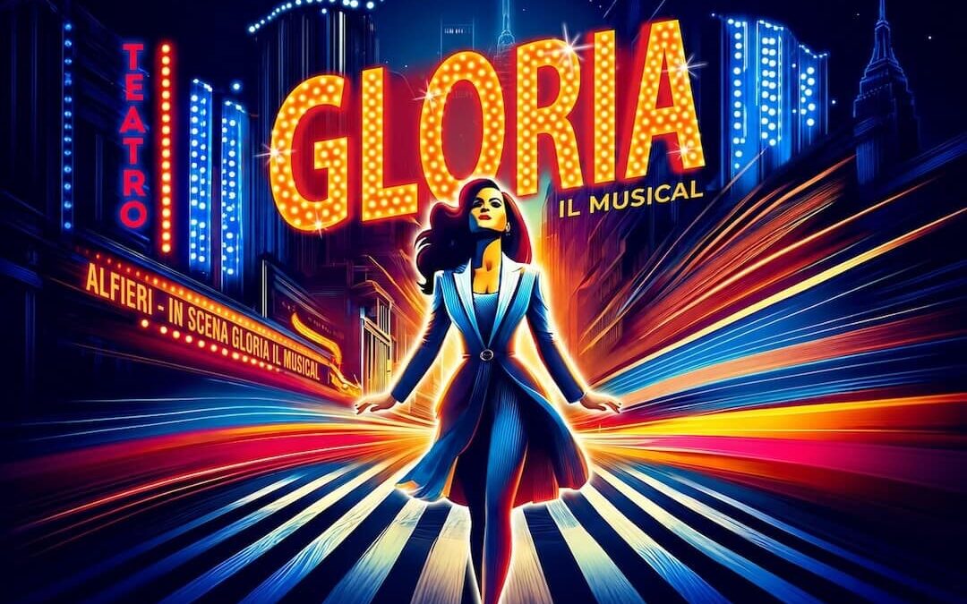 Locandina 1080x1080 dello spettacolo Gloria Il Musical con i successi di Umberto Tozzi, in programma al Teatro Alfieri di Torino nella stagione 2026-27